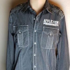 Affliction long sleeve button down size large